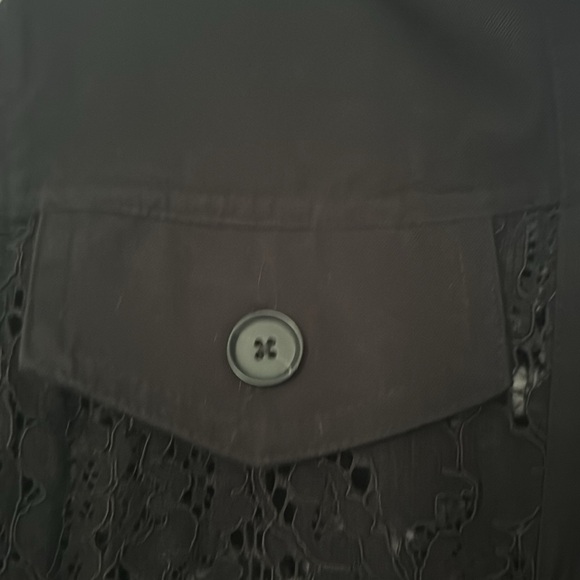 Beautiful black floral sheer jacket button up - Picture 2 of 15